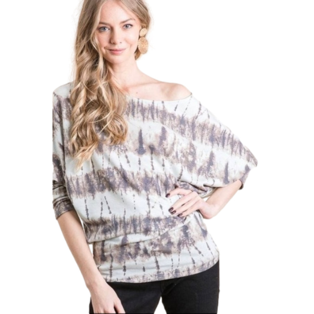 Jade by Jane tie dye plus size Dolman sleeve tunic top.